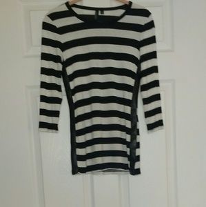 Cynthia Rowley Black and White Striped Shirt